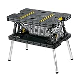 Keter - 197283 Folding Table Work Bench for Miter Saw Stand, Woodworking Tools and Accessories with...