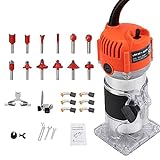 JKH-WIN Compact Router Eletric Wood Palm Router Tool 800W 110V Hand Trimmer Woodworking Router with...