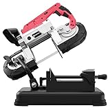Anbull Portable Band Saw with Upgraded Removable Alloy Steel Base, 45°-90° Metal Cutting, 10A...