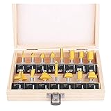 KOWOOD Router Bits Set of 15 Pieces 1/4 Inch Woodwork Tools for Beginners