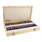 ABN Tungsten Carbide Router Bit Set - 24 Piece Router Set 1/4in Shanks - for Beginners to Commercial...