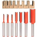 Double Flute Straight Bit, 7Pcs Straight Cut Router Bits, 1/4 Inch Shank, Cutting Height in...