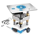 Rockler Pro Router Lift (8-1/4'' x 11-3/4'' Plate) – Kit Includes Aluminum Router Plate, Insert...