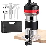 Wood Trimmer Router Tool, JUSTOOL 1/4' 6.35mm Electric Hand Trimmer Wood Router 800W 30000R/min...