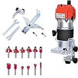 Gekufa Wood Router Laminate Trimmer Woodworking Slotting Carving Trimming Machine 110V 800W with 12...