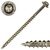 #9 x 3' Saberdrive Cabinet Screws 1 LB, Approx. 75 Pieces, Durable Wood Screws, Serrated Thread for...