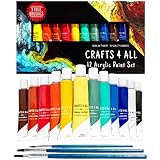 Crafts 4 All Acrylic Paint Set - Art Paints for Canvas, Model Painting, Wood, Ceramics and Fabric -...