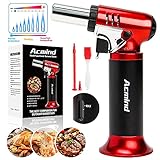 Acmind Butane Torch with Fuel Gauge&One-Handed Operation&Safety Lock&Adjustable Flame, Kitchen...
