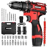 Cordless Drill Set with 2 Batteries, WAKYME 12.6V Power Drill 30NM 18+1 Clutch, 3/8' Keyless Chuck,...