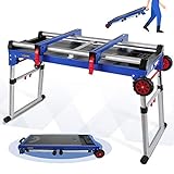 WORKPRO Miter Saw Stand, 5-in-1 Portable Workbench, Quick Folding Work Table with Detachable Miter...