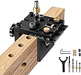 3 In 1 Pocket Hole Jig Kit with Positioning Clip Adjustable Drilling Guide Puncher Locator Carpentry...