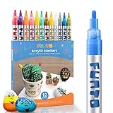 Funto Acrylic Paint Pens for Rock Painting, Fabric, Wood, Canvas, Metal, Ceramic, Glass,...