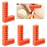 Swpeet 4Pcs 4' Degree Positioning Squares, 90 Degree Angles Clamping Square for Woodworking Corner...