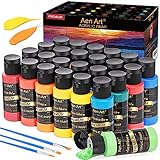 Aen Art Acrylic Paint, Set of 24 Colors Craft Paint Supplies for Canvas, Painting, Wood, Ceramic &...